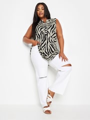 Yours Curve White Sleeveless Blouse - Image 2 of 5
