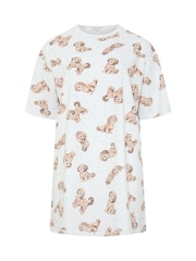 Yours Curve Grey Sleep T-Shirt Nightdress - Image 5 of 6