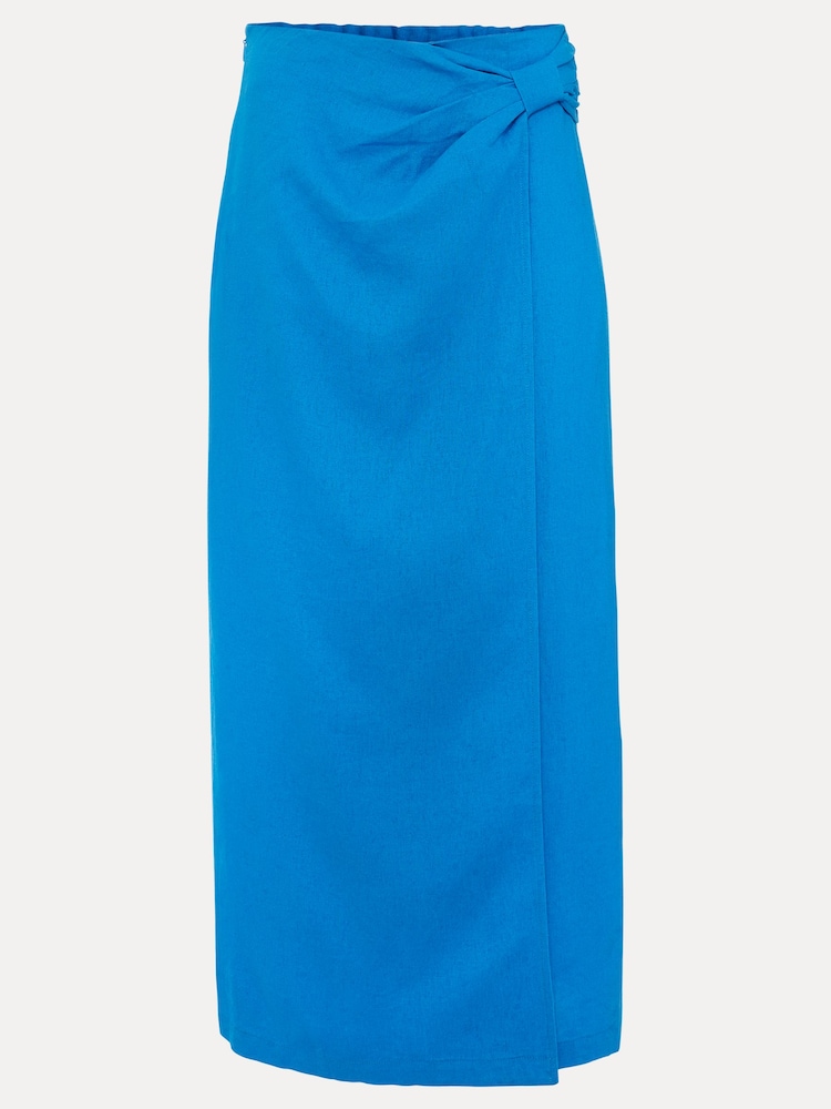 Phase Eight Blue Hayden Linen Wrap Skirt - Image 6 of 6 Phase Eight Blue Hayden Linen Wrap Skirt - Image 6 of 6