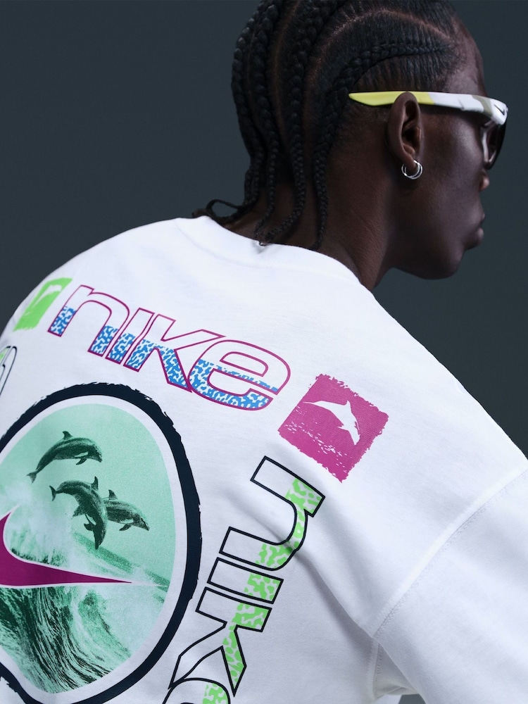 Nike White Graphic T-Shirt - Image 1 of 5 Nike White Graphic T-Shirt - Image 1 of 5