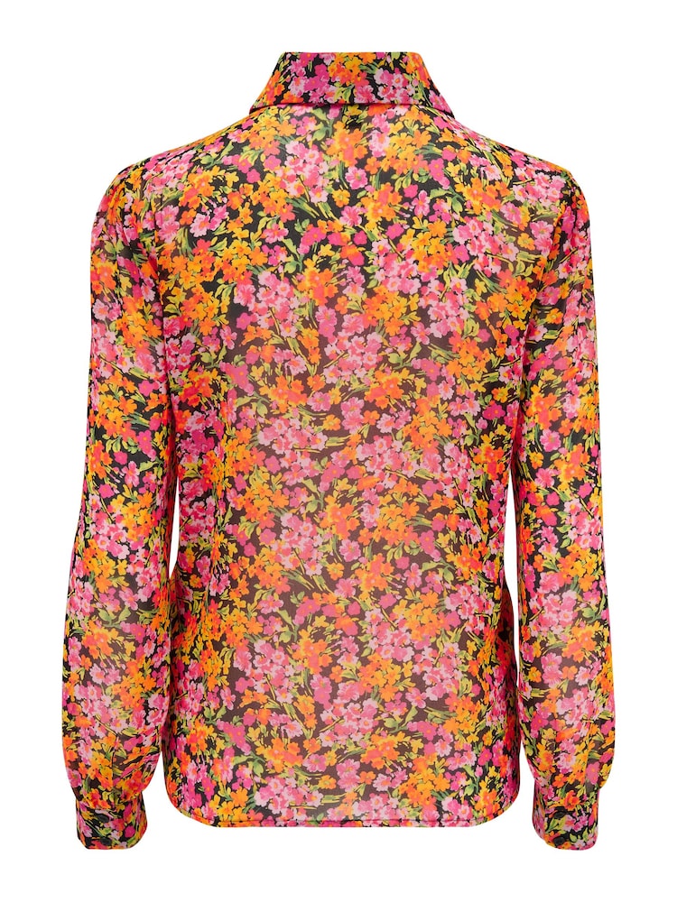 Pour Moi Orange Natalya Metallic Star Chiffon Shirt - Image 4 of 4