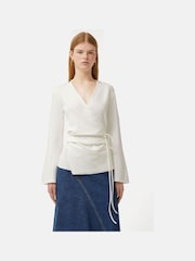 Jigsaw Textured Jersey Wrap Top - Image 1 of 6