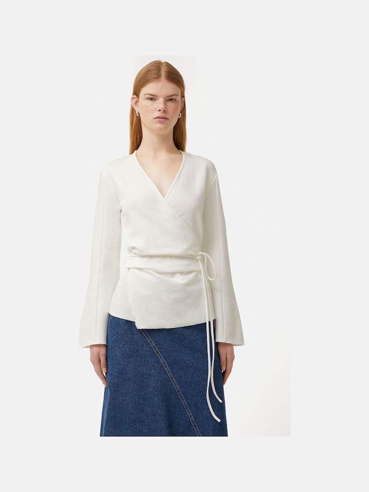 Jigsaw Textured Jersey Wrap Top - Image 1 of 6