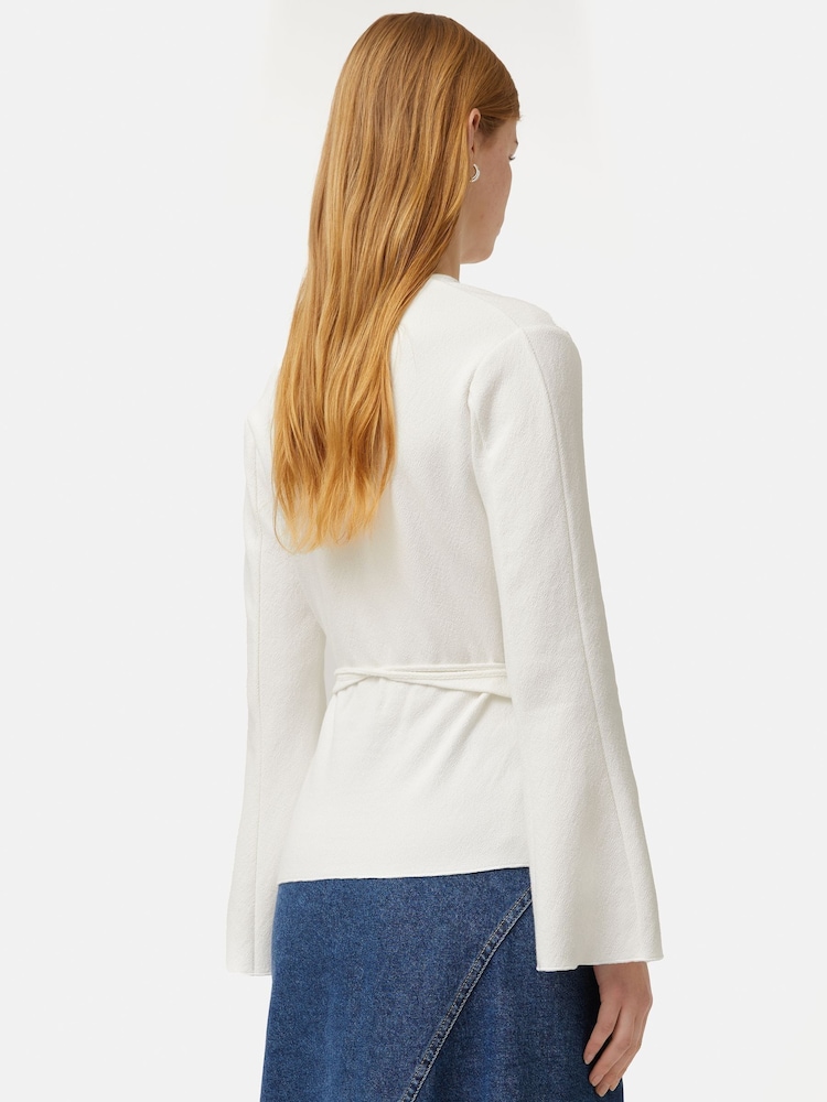 Jigsaw Textured Jersey Wrap Top - Image 2 of 6