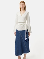 Jigsaw Textured Jersey Wrap Top - Image 3 of 6