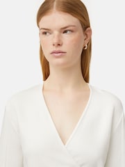 Jigsaw Textured Jersey Wrap Top - Image 5 of 6