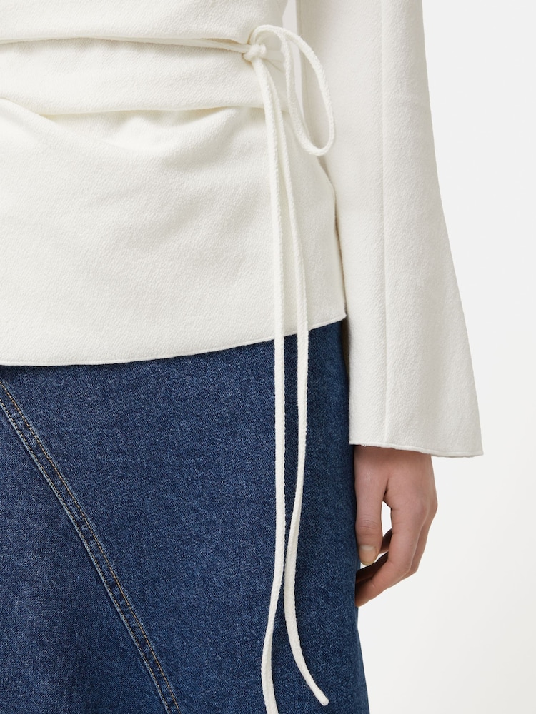 Jigsaw Textured Jersey Wrap Top - Image 6 of 6