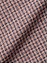 Charles Tyrwhitt Pink Gingham Short Sleeve Noniron Stretch Poplin 100% Cotton Shirt - Image 6 of 6