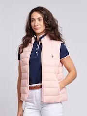 U.S. Polo Assn. Pink Lightweight Womens Puffer Gilet - Image 1 of 6