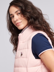 U.S. Polo Assn. Pink Lightweight Womens Puffer Gilet - Image 4 of 6