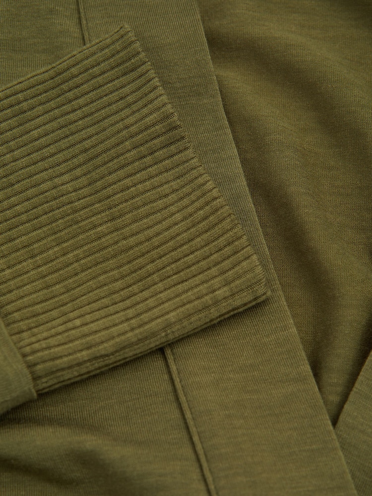Reiss Green Nixi Lyocell-Wool Open-Collar Top - Image 8 of 8