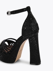 Kurt Geiger London Black Crystal Strap Platform Sandals - Image 3 of 4