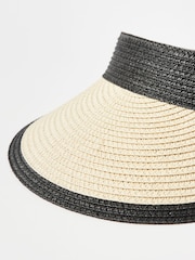 Oliver Bonas Black Animal Print Visor Hat - Image 3 of 6