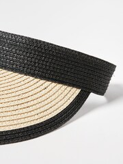 Oliver Bonas Black Animal Print Visor Hat - Image 4 of 6