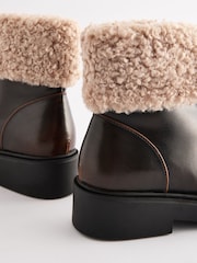 Kostanjevo rjava - Forever Comfort® Faux Fur ovratnik Zip Ankle gležnjarji - Slika 10 iz 10