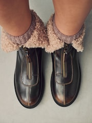 Kostanjevo rjava - Forever Comfort® Faux Fur ovratnik Zip Ankle gležnjarji - Slika 3 iz 10