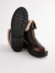 Kostanjevo rjava - Forever Comfort® Faux Fur ovratnik Zip Ankle gležnjarji - Slika 7 iz 10