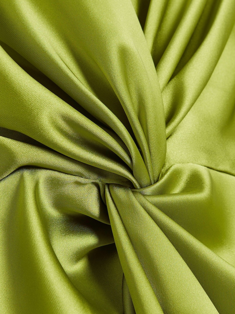 River Island Green Satin Twist Front Maxi Dress - Image 5 of 5