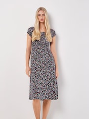 Apricot Multi Garden Floral Milkmaid Midi Dress - Image 1 of 8