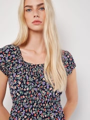 Apricot Multi Garden Floral Milkmaid Midi Dress - Image 4 of 8