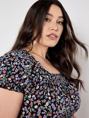Apricot Multi Garden Floral Milkmaid Midi Dress - Image 6 of 8