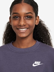 Nike Purple Raisin Club Fleece Boxy Crewneck Sweatshirt - Image 3 of 3