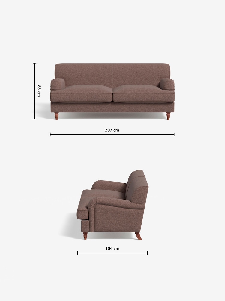 MADE.COM Basket Weave Dusky Pink Orson 3 Seater Sofa - Image 3 of 3