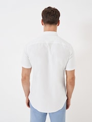 Crew Clothing White Short Sleeve Oxford 100% Cotton Shirt - Image 2 of 4
