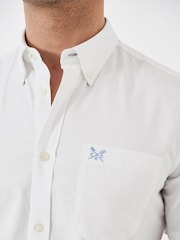 Crew Clothing White Short Sleeve Oxford 100% Cotton Shirt - Image 3 of 4