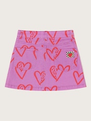 Monsoon Purple Heart Print Denim Skirt - Image 2 of 3