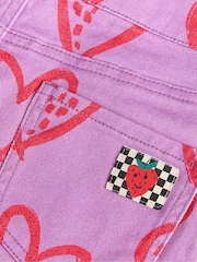 Monsoon Purple Heart Print Denim Skirt - Image 3 of 3