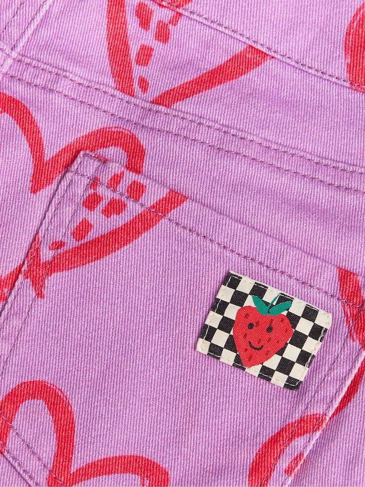 Monsoon Purple Heart Print Denim Skirt - Image 3 of 3