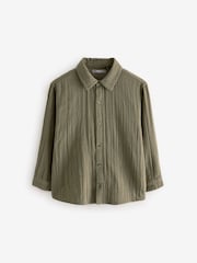 Olive Green Double Cloth 100% Cotton Shirt - Image 1 of 1