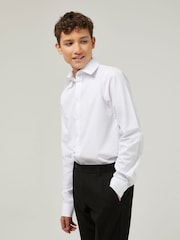 Trutex White Slim Fit Long Sleeve 3 Pack School Shirts - Image 1 of 7