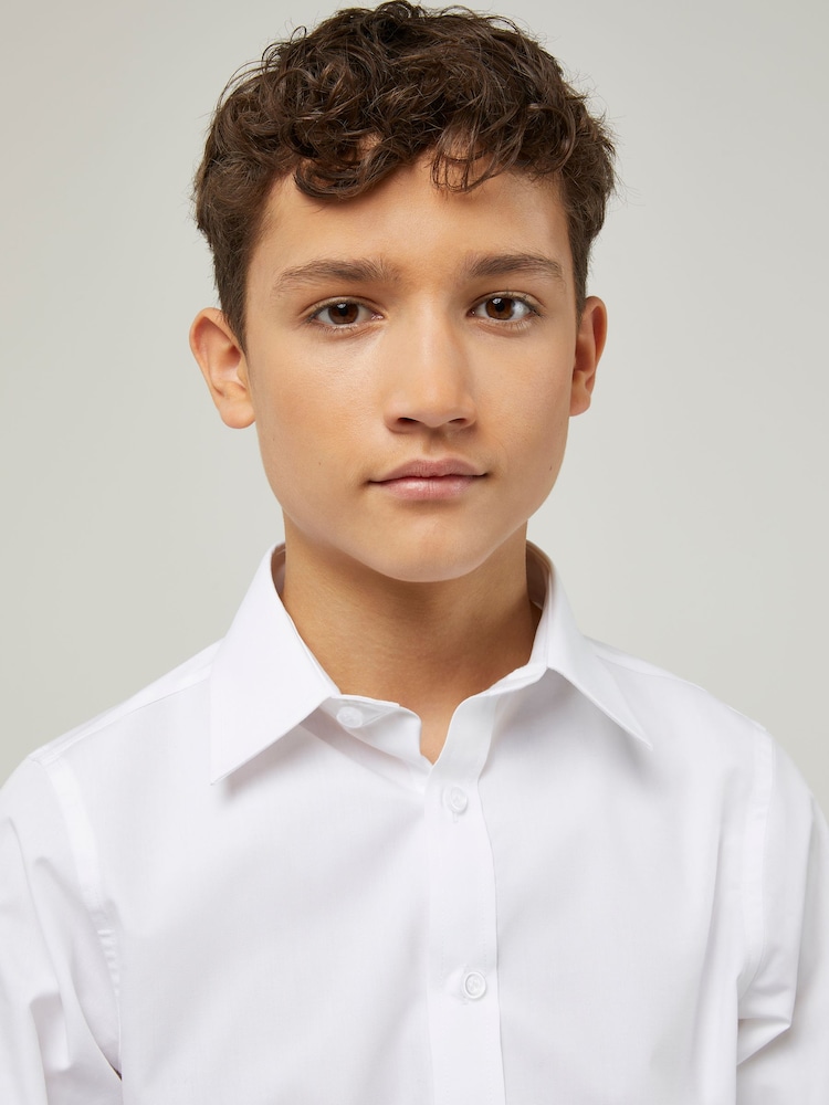 Trutex White Slim Fit Long Sleeve 3 Pack School Shirts - Image 4 of 7