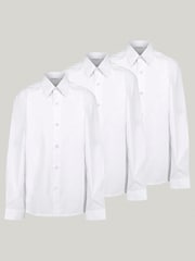 Trutex White Slim Fit Long Sleeve 3 Pack School Shirts - Image 5 of 7
