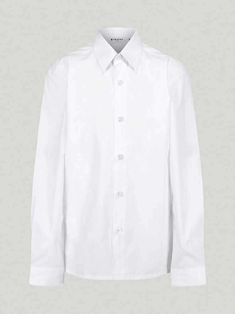 Trutex White Slim Fit Long Sleeve 3 Pack School Shirts - Image 6 of 7