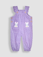 JoJo Maman Bébé Lilac Purple Mouse Appliqué Cord Dungarees & Top Set - Image 2 of 6