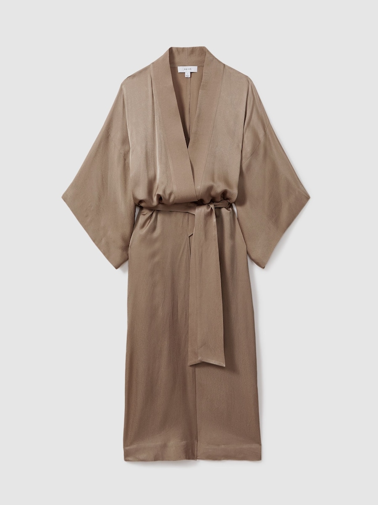 Reiss Mink Nell Textured Belted Kimono - Image 2 of 4