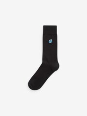 Black Camping Fun Embroidered Socks 5 Pack - Image 2 of 8