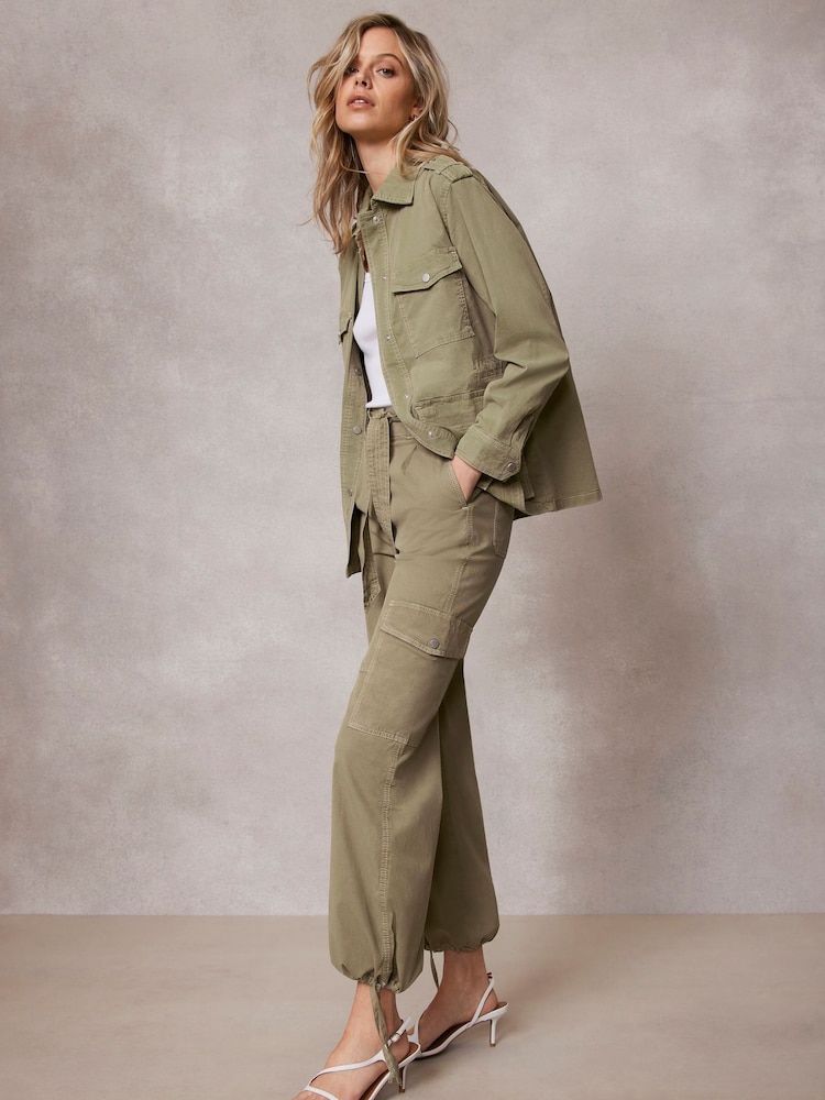 Mint Velvet Green Cotton Cargo Trousers - Image 2 of 9