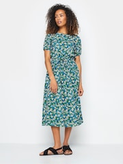 M&Co Green Floral Printed Dress - Image 1 of 4