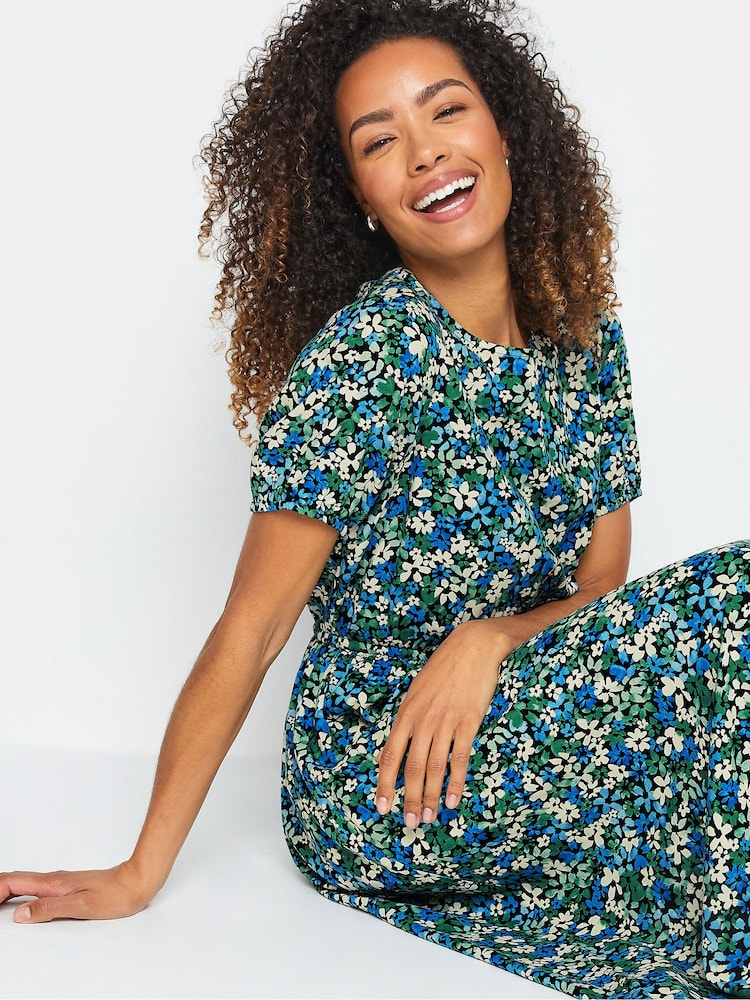 M&Co Green Floral Printed Dress - Image 4 of 4