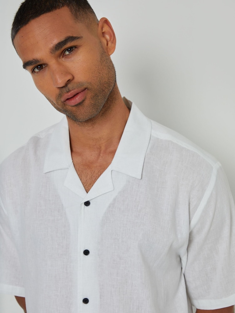 Alb - Threadbare Linen Blend Cuban Collar Short Sleeve Shirt - Image 4 of 5