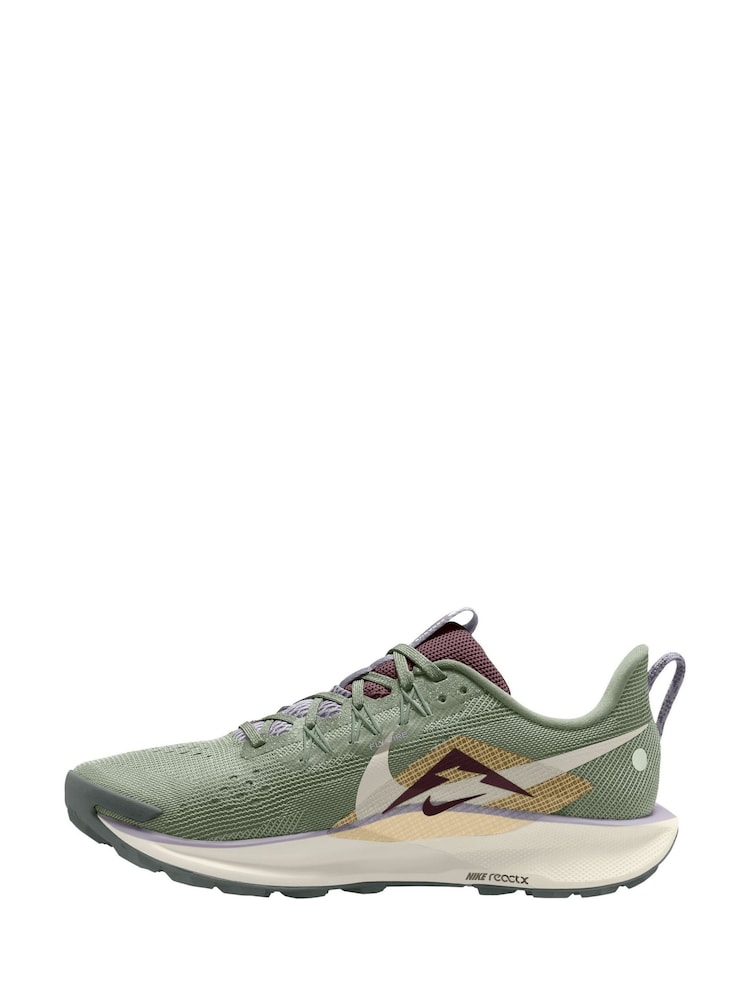 Nike green ReactX Pegasus Trail 5 Running Trainers - Image 2 of 4