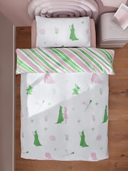 Pink/Green Wicked Single Duvet Cover and Pillowcase Set - Image 4 of 8