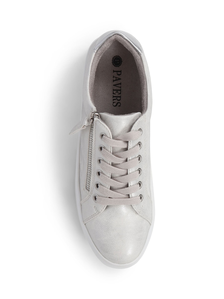 Pavers Silver Pavers Chunky Platform Trainers - Image 5 of 6