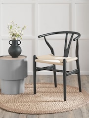 Pacific Black Beech Wood and Natural Rope Dining Chair - Image 1 of 6
