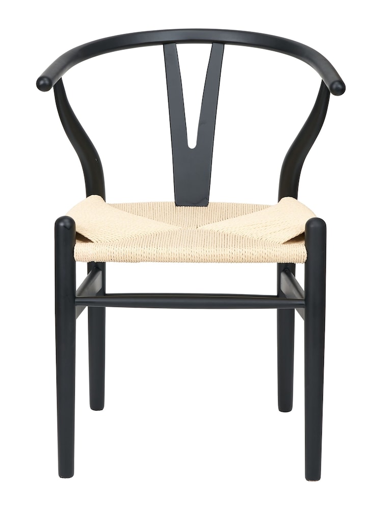 Pacific Black Beech Wood and Natural Rope Dining Chair - Image 2 of 6