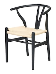 Pacific Black Beech Wood and Natural Rope Dining Chair - Image 3 of 6